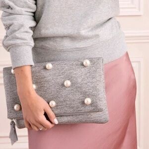 Stella & Dot Pearl Clutch Fold Over Handbag‎